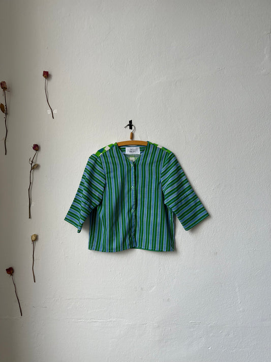Beth Blouse - Blue and Green