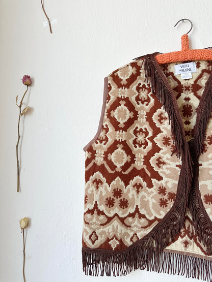 Vem Vest - Brown Jacquard