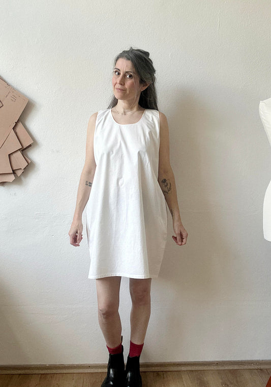 Gewelltes Vintage 60er Jahre Italienisches weißes Nachthemd