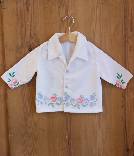 Pale Rose Embroidered Baby Shirt